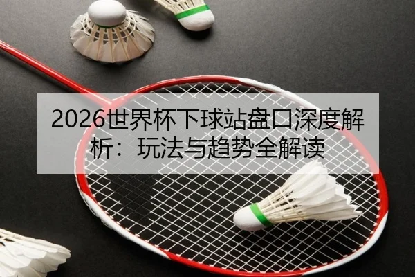 2026世界杯下球站盘口深度解析：玩法与趋势全解读